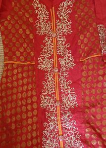 Elegant Red &amp; Gold Kurta