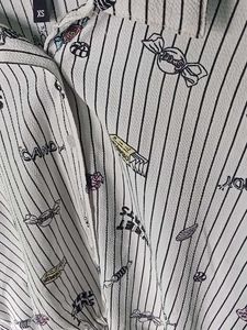 Striped Candy Print Crop Shirt
