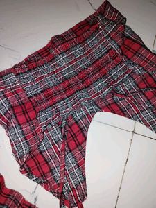 Red Plaid Top &amp; Cami Set