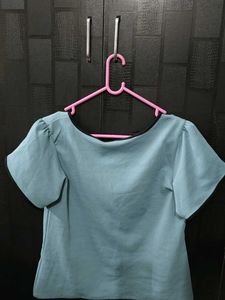 Blue Top with Black Trim