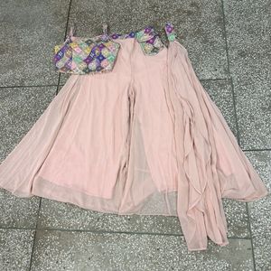 Elegant Ethnic Party Wear Crop Plazo Set