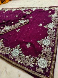 Purple Heavy 💜 Saree With Blouse ✨🔥🫰