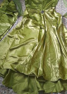 Elegant Green Satin Dress