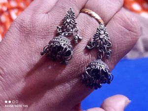 Oxidised Earrings With Tana Chain