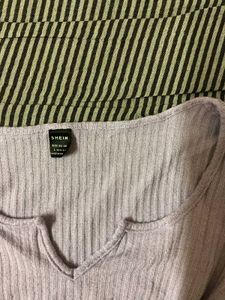 Shein Lavender Ribbed Crop Top