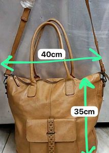 Leather Crossbody Tote Bag