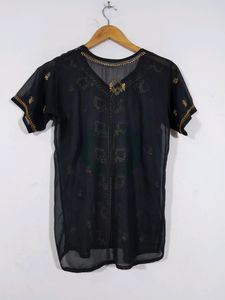 Black Chikankari Top(Womens)