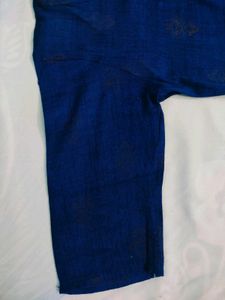 Blue Patterned Short Kurti