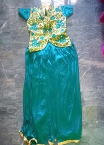Party Wear Long Gown With Half Sleeves