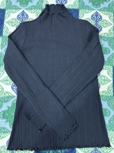 Ribbed Turtleneck Long Sleeve Top