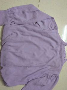 Stylish Lavender Crop Top For Party Wear/ Casual W