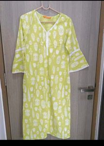 Elegant Yellow Printed Kurta Set