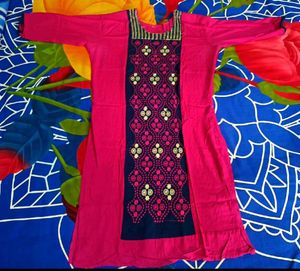 Pink Embroidered Kurta