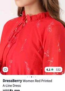 Dressberry Elegant Red A-Line Dress L