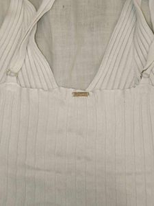 White Ribbed Crop Top