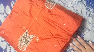 Combo Of Dark Green And Orange Color Saree😍❤️‍🔥