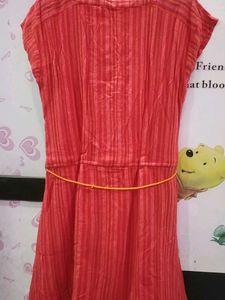 Coral Striped Dress