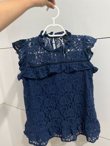 Lace Top With Ruffles