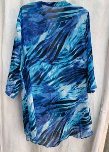 13412. Stylish Blue Tunic Top