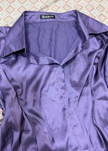 Satin Dark Levender Coloured Dress