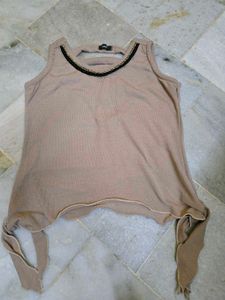Casual Brown Tank Top