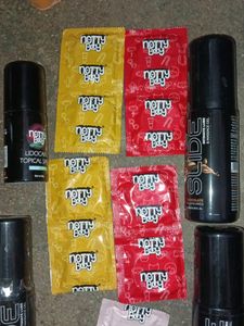 Combo Pack Of 10 Condoms Flavor &amp; Spray &amp;lubricant
