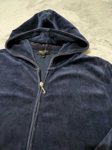 🔥🫦Y2K Juicy couture Blue Velour Zip-Up Hoodie💅