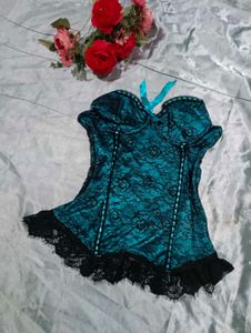 ImportedTeal Lace Corset Top