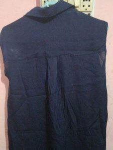 Sleeveless Silk Shirt