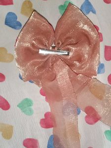 Triple Layer Hair Bow With Tail