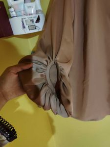 Korean Brown Long Baloon Sleeve Shirt