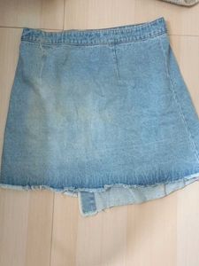 Jeans Mini Skirt Front Button