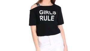 Black cold Shoulder Croptop