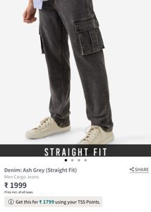 Original The Souled store Grey Cargo Jeans