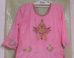 Light Pink Small Buti Embroidery Long Gown