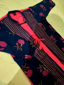 ✨ Floral Printed Long Kurti / Shrug Style Dress ✨