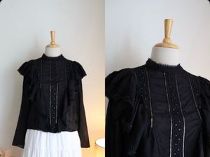 Zara:Ruffled Pearl Handwork Blouson