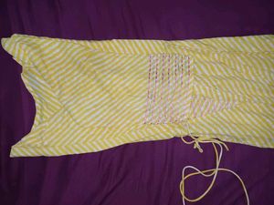 Yellow Embroidered Anarkali Kurti