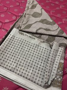 New Elegant Printed Mehndi Green  Saree