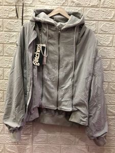 Gray Glitchez Zip-Up Hoodie