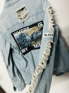 Blue Ripped Denim Jacket
