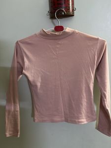 Cute Pink Mock Neck Top