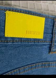 Zipper Detail Denim Pants