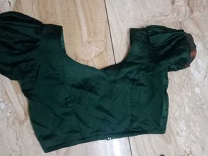 Green Pattupavada With 2 Blouses