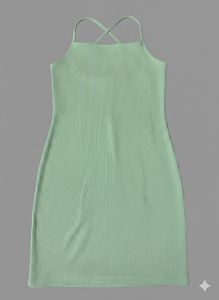 Mint Green Ribbed Dress