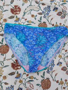 Blue Floral Lace Briefs
