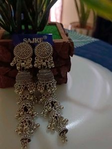 Five Layer Oxidised Earring
