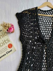 Crochet Knit Shrug with front knot