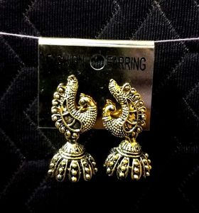 Peacock Jhumka Earrings