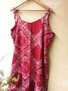 Shein Red Bandana Print Dress (Women)